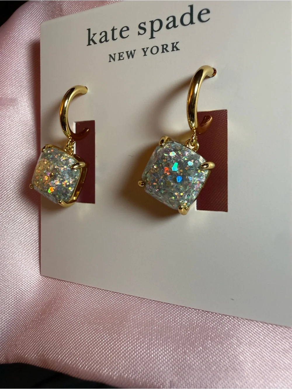 kate spade Gold-Plated Iridescent Druzy Drop Earrings